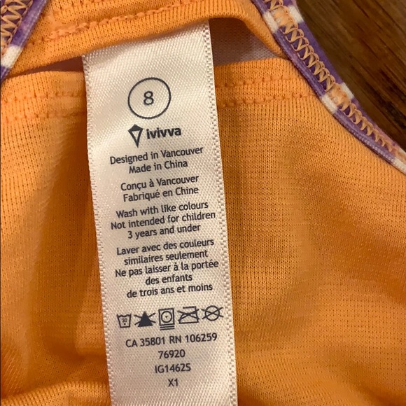Kids, ivivva, two in one tank top, size 8 - Picture 4 of 4